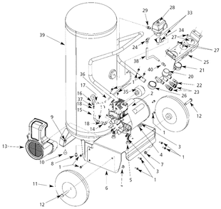 Air-Compressor Parts Diagram and Parts List for WL8027  Campbell Hausfeld Compressor